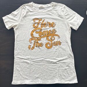 Tres Bien White Tee with Orange Graphic